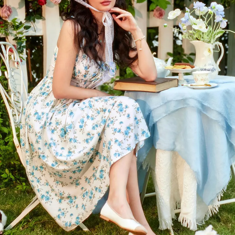 Women's Floral Corset Midi Sundress💞