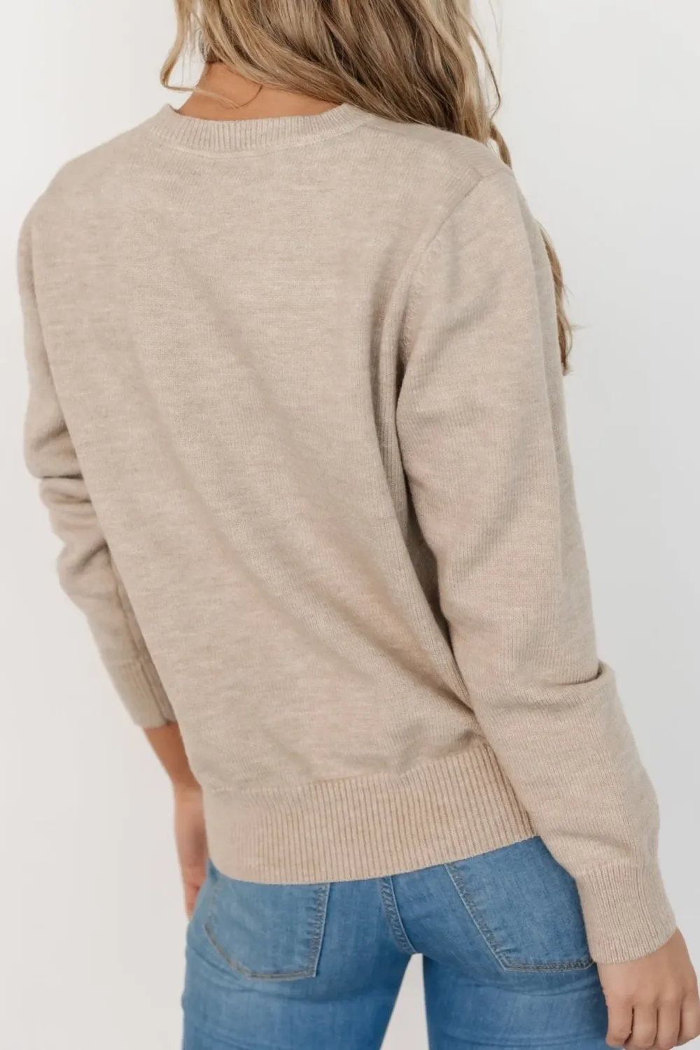 Classic Daily Leisure Embroidery Print Natural Top