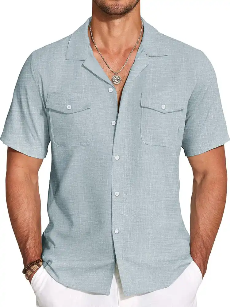 Casual Cuban Collar Summer Shirt Jeans