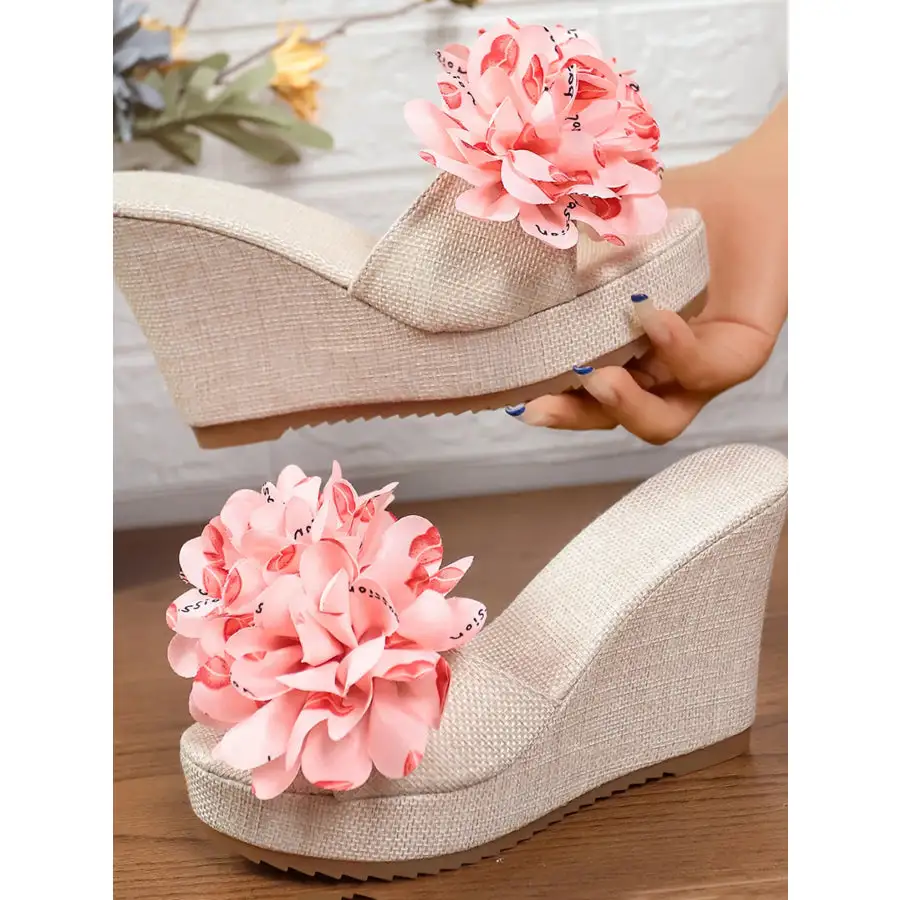 Embellished Platform Wedge Sandals