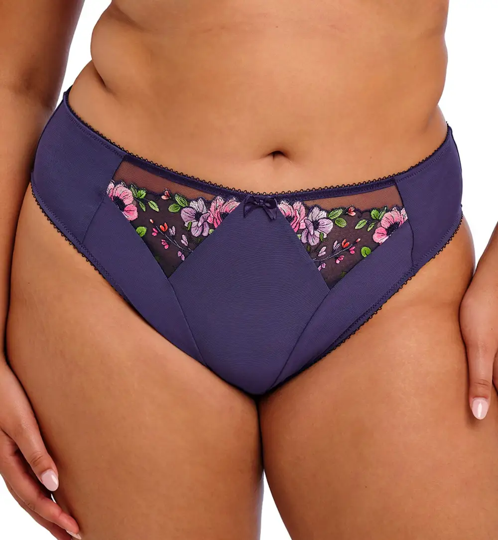Classic High-Waist Mesh Floral High-Leg Brief Panty