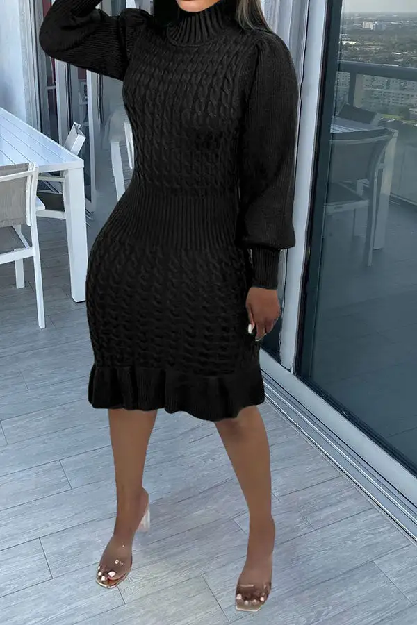 Elegant Ruffle Midi Dress