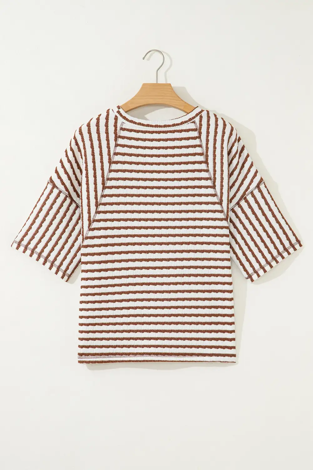 Striped Knit Half Sleeve Top