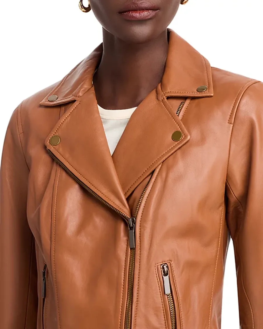 Long Sleeves Leather Moto Jacket