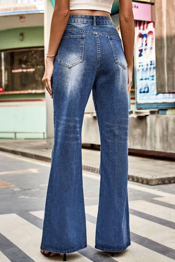 Structured Loose Fit Pocketed Denim Jeans