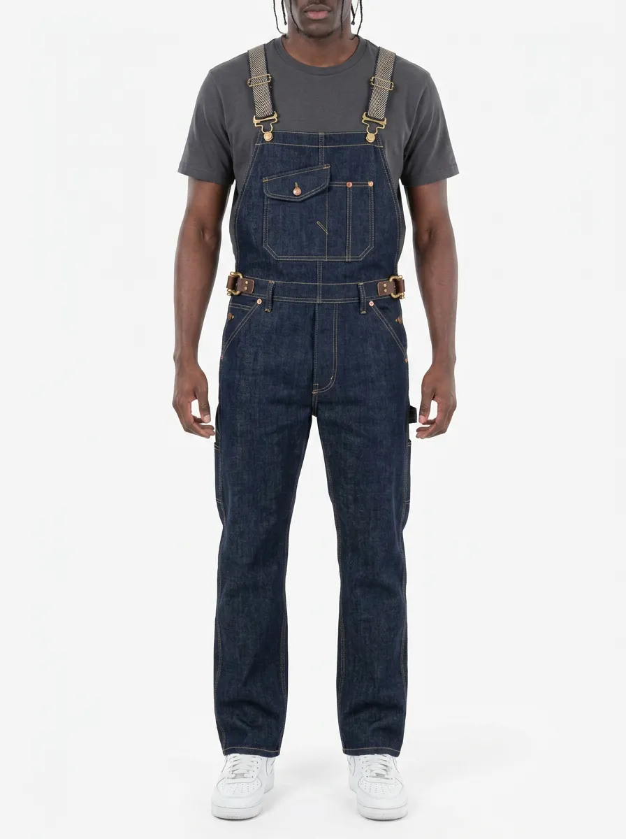Men's Vintage Workwear Dark Denim Bib Overalls