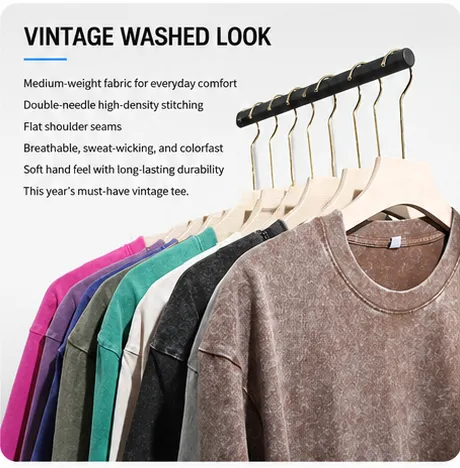 Men's Acid Washed Crew Neck T-Shirt
