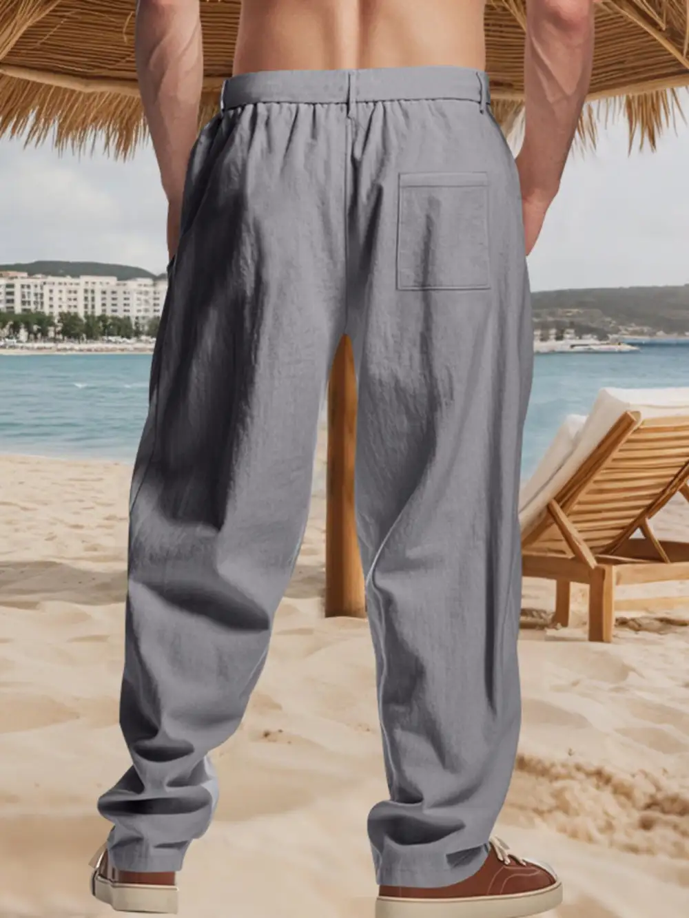 Men's Full Size Relaxed Fit Pleated Pants Plus