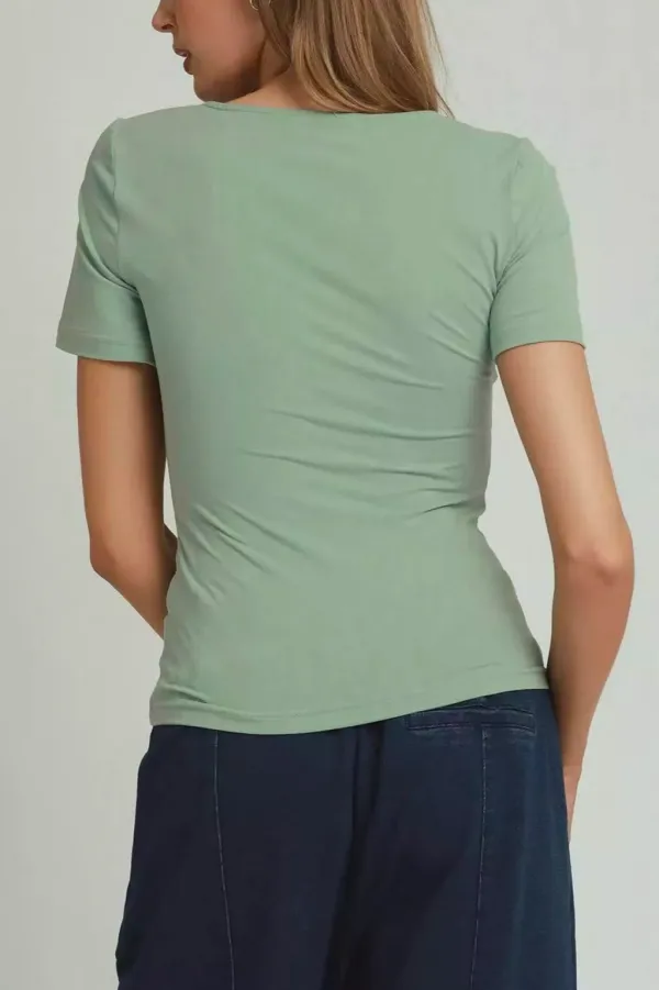 Sweetheart Neckline Double-Lined Top