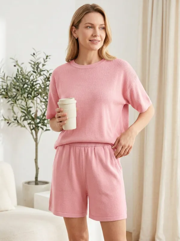 Leisure-Look Knit Casual Matching Set