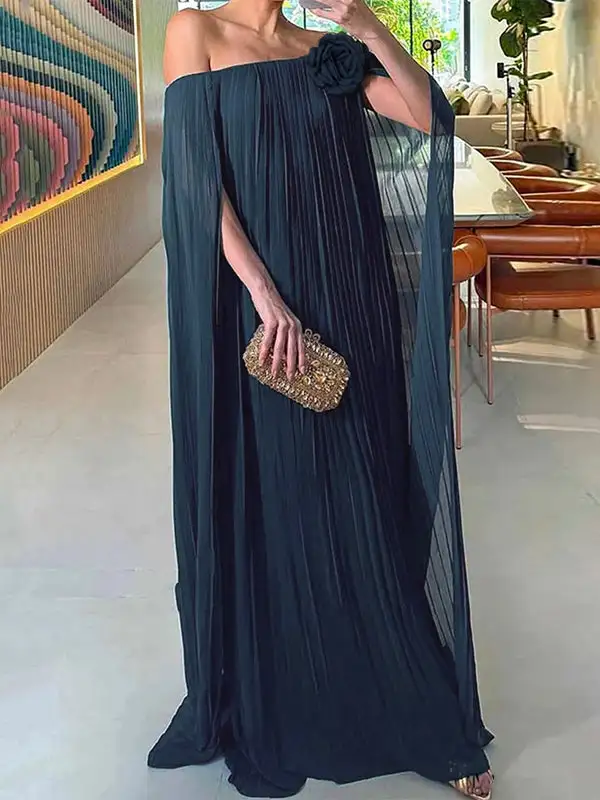 Tiered Pleated Maxi Dress