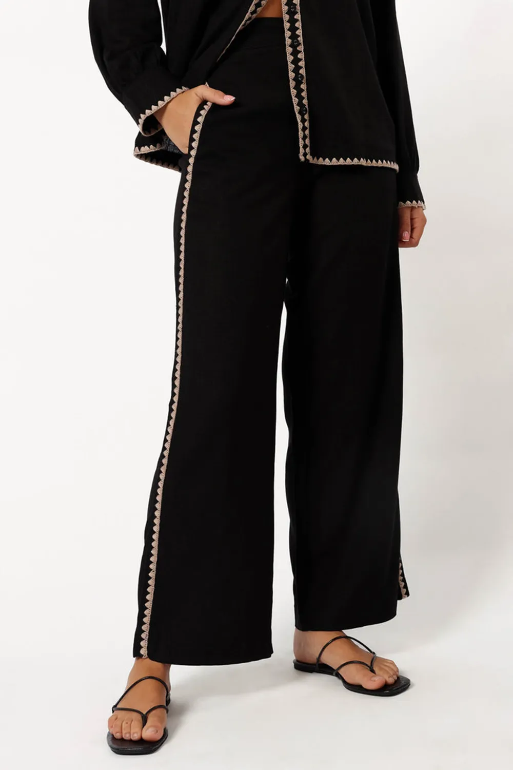 BLACK LACE PANTS