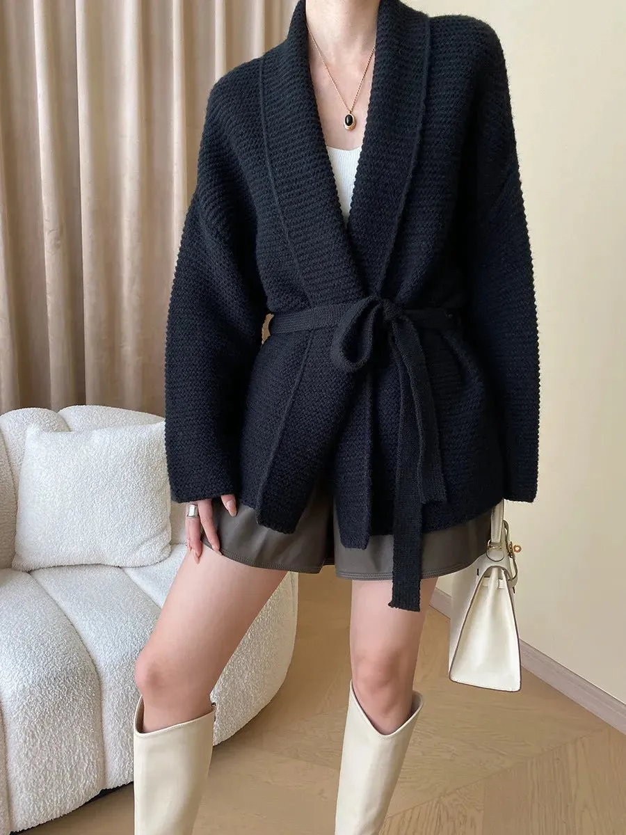 Flowy Knit V Neck Cardigan