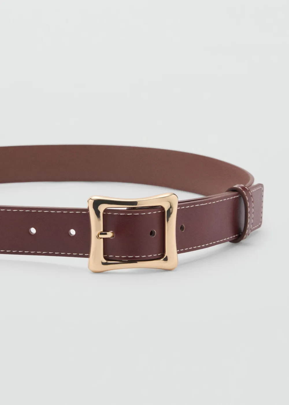 Brown Casual Style Plain Square Buckle Belts