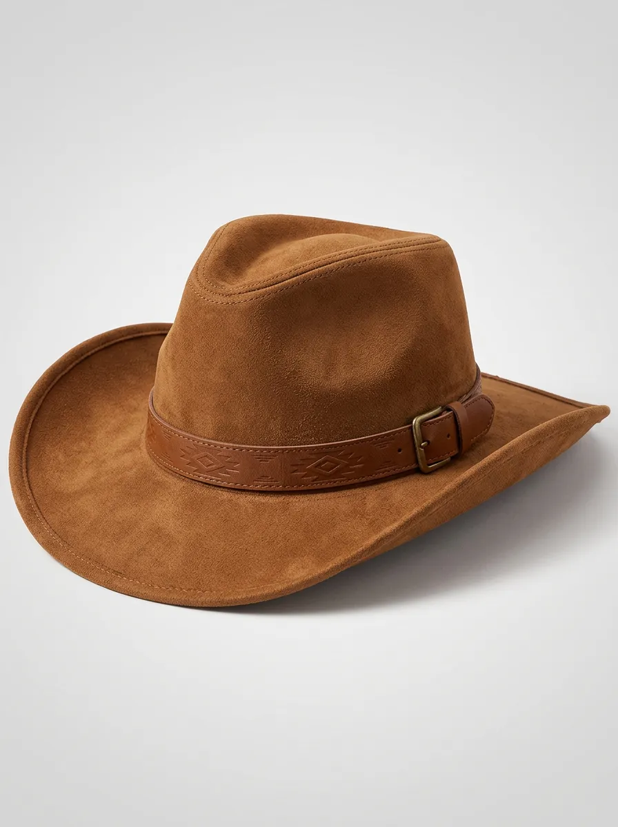 Suede Look Leather Look Wide Brim Men's Cowboy Hat