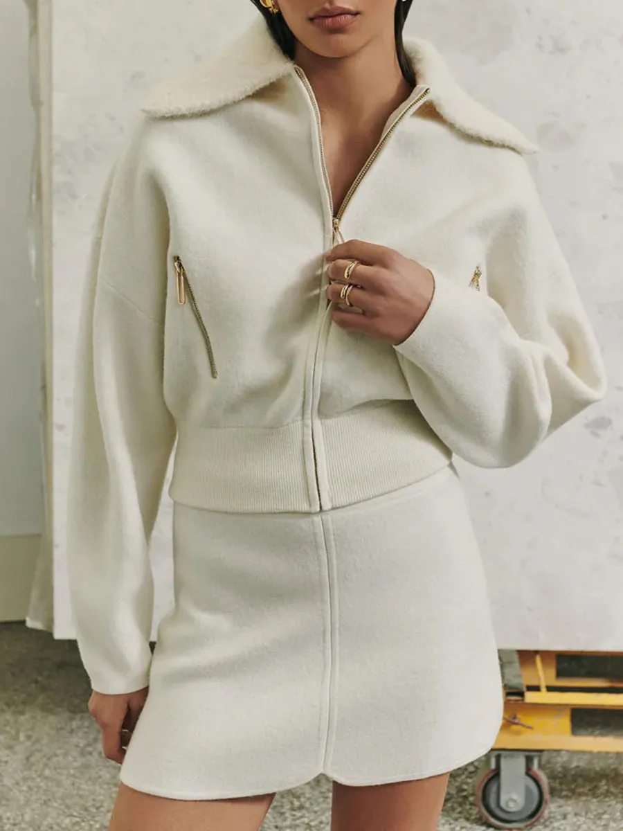 ZIP UP WOOL JACKET