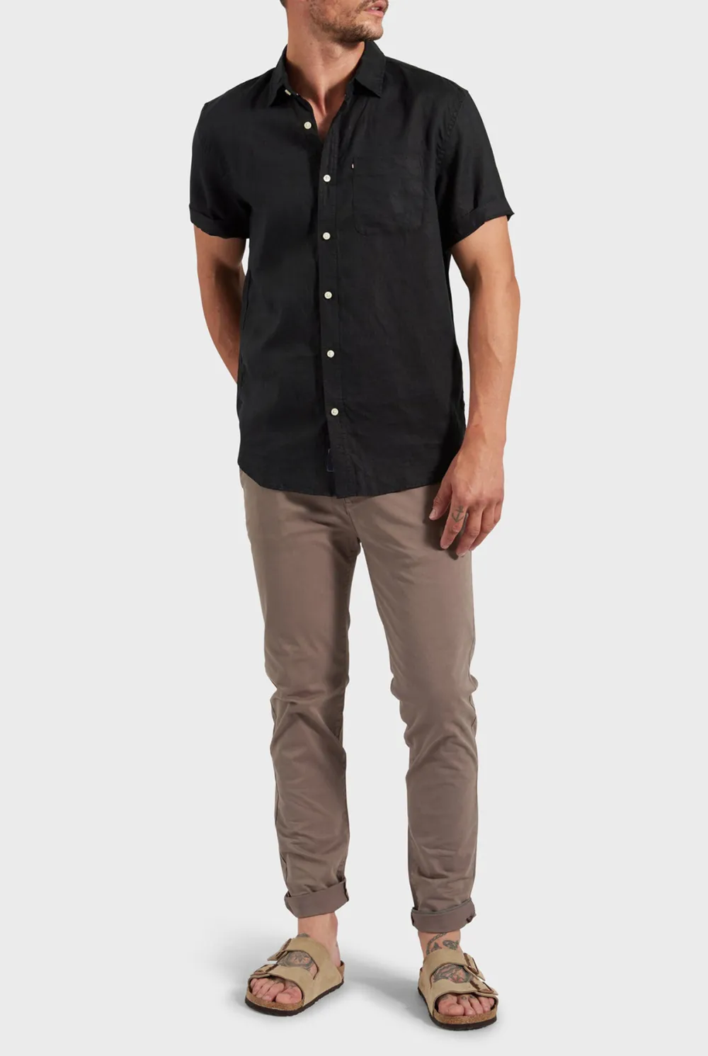 Hampton Linen SS Shirt-White