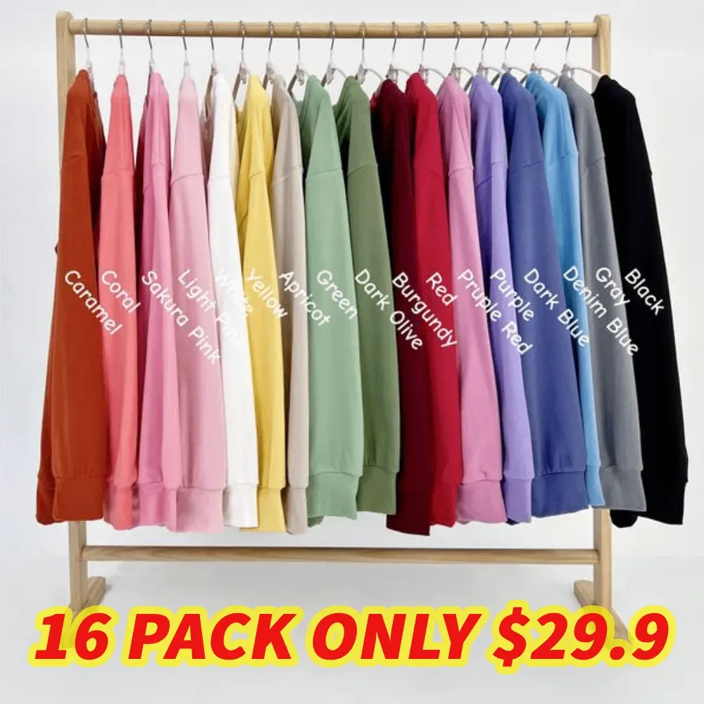 Women's Crewneck Hoodless Sweatshirt With Kangaroo Pocket Fleece Longsleeve Oversized Casual Style Shirt Lightweight Pullover