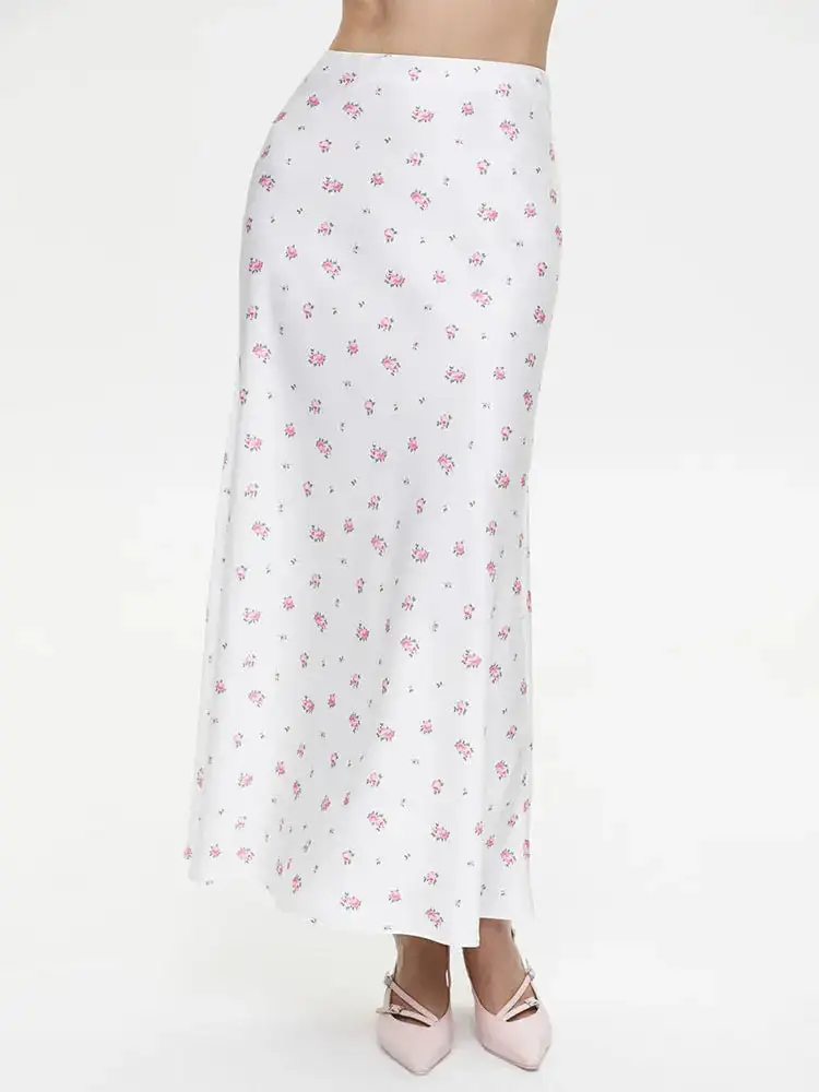 Satin Printed A-Line Skirt