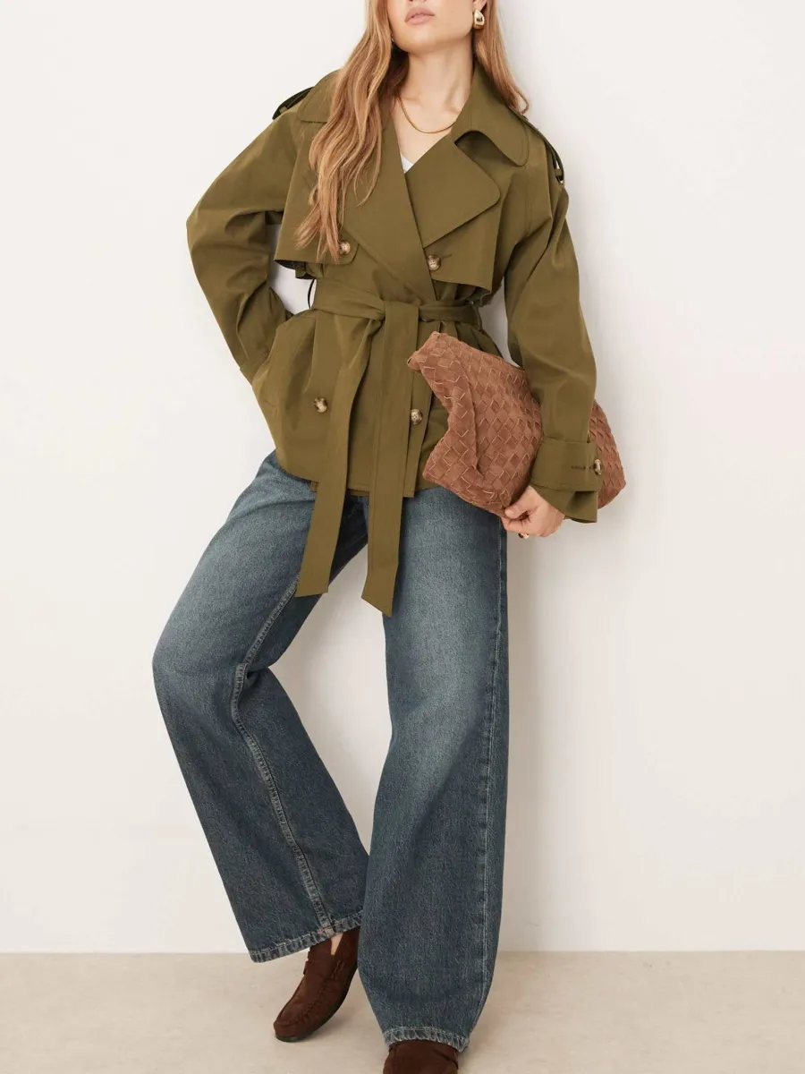 Double-Breasted Belted Trench Coat