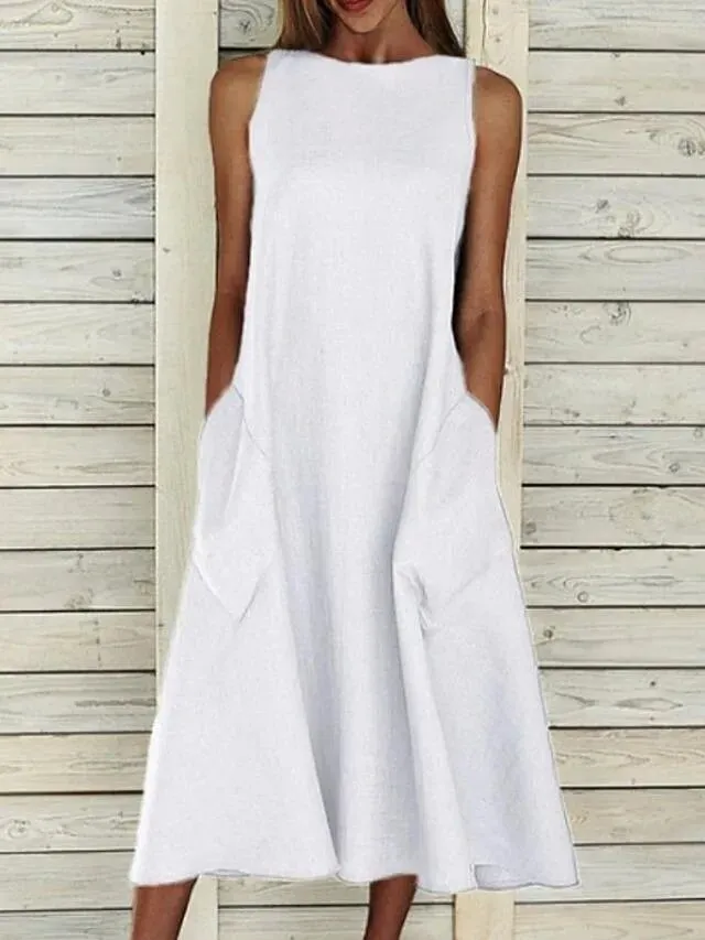 Women'S A-Line Dress Midi Dress