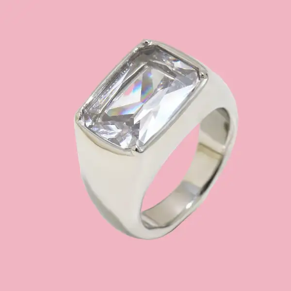 Sculpted Stone Accent Ring