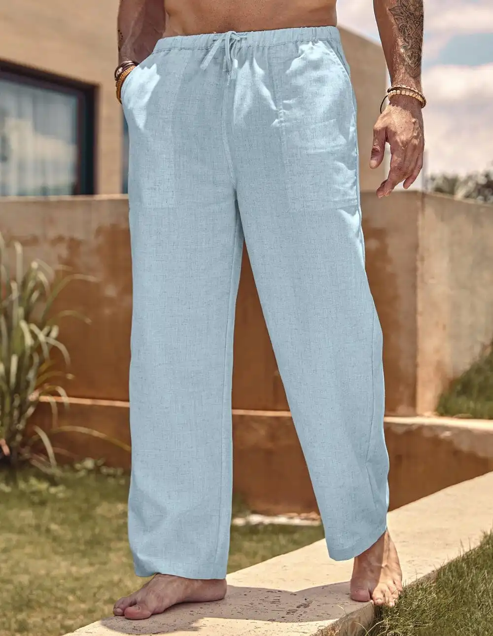 Linen Waist Yoga Pants