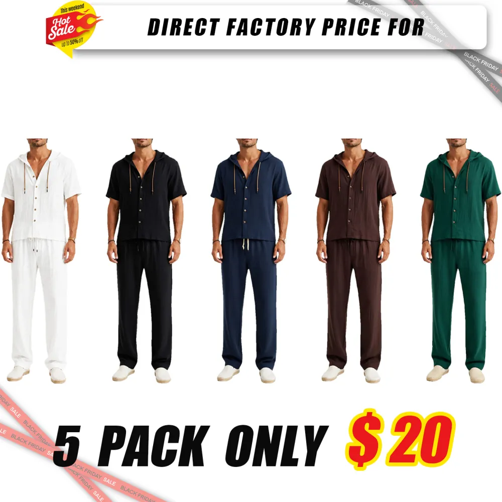 Men's Fashion Linen Two-Piece Set