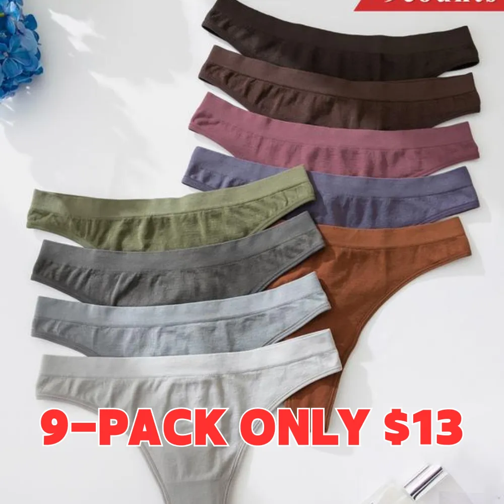 Women's Solid Color Drop Waist Thong, Soft Comfy Breathable Panty for Daily Wear, Women's Underwear for All Seasons