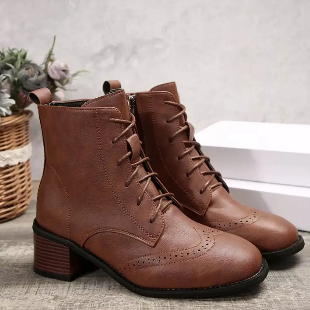 Lace-Up Zip Riding Boots