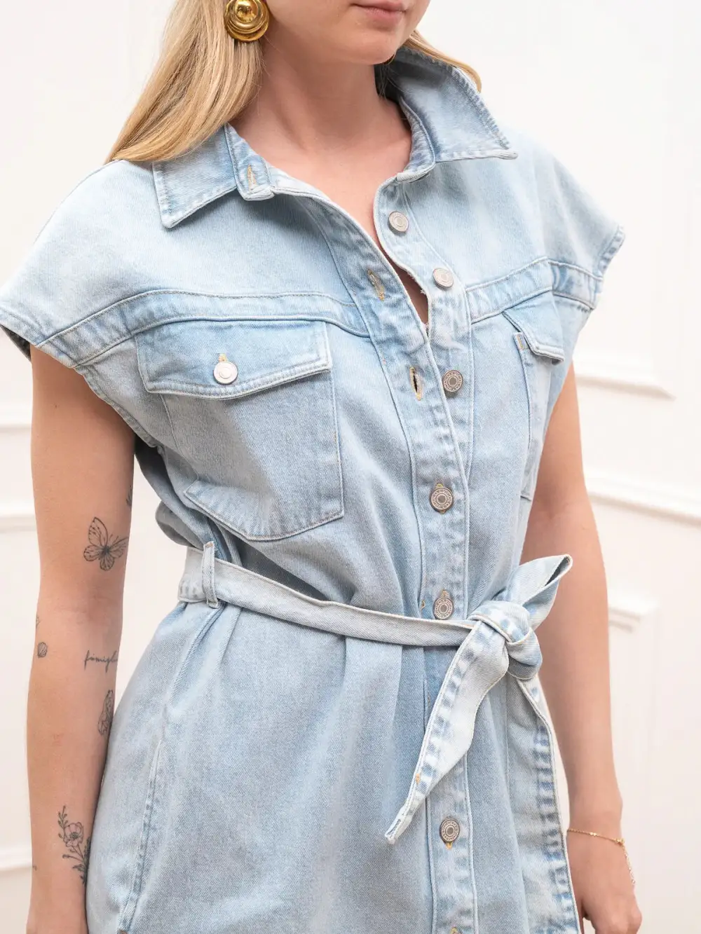 Mini Button Front Dress