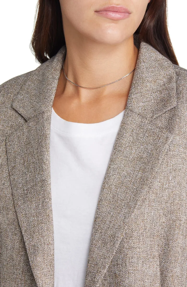 Corduroy Fabric Blazer with Retro Casual Aesthetic