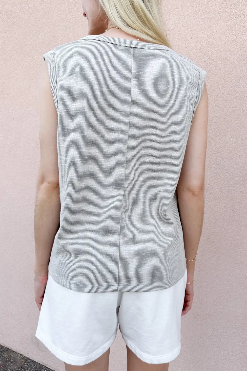 Boxy Fit Ribbed Sleeveless Top