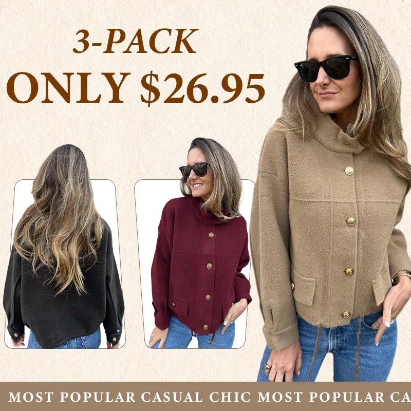 [3Pack]Casual And Comfortable Woolen Jacket