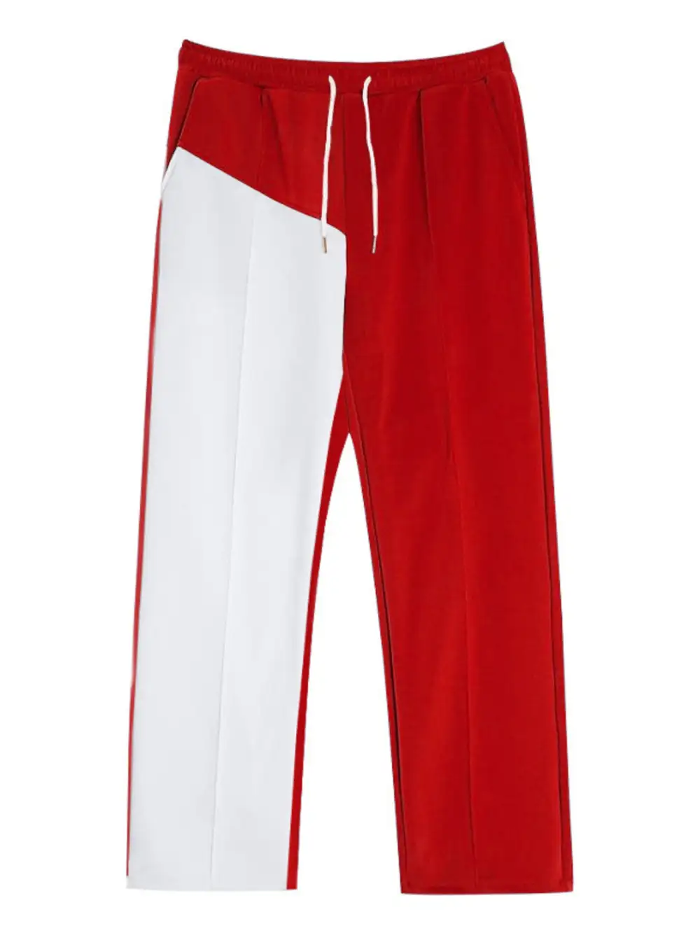 Men's Full Size Color Block Drawstring Casual Pants
