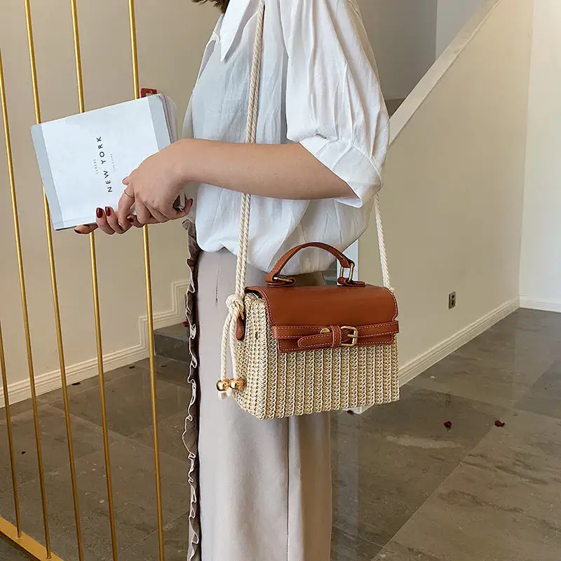 Small Horizontal Square Woven Handbag Chic Sophistication