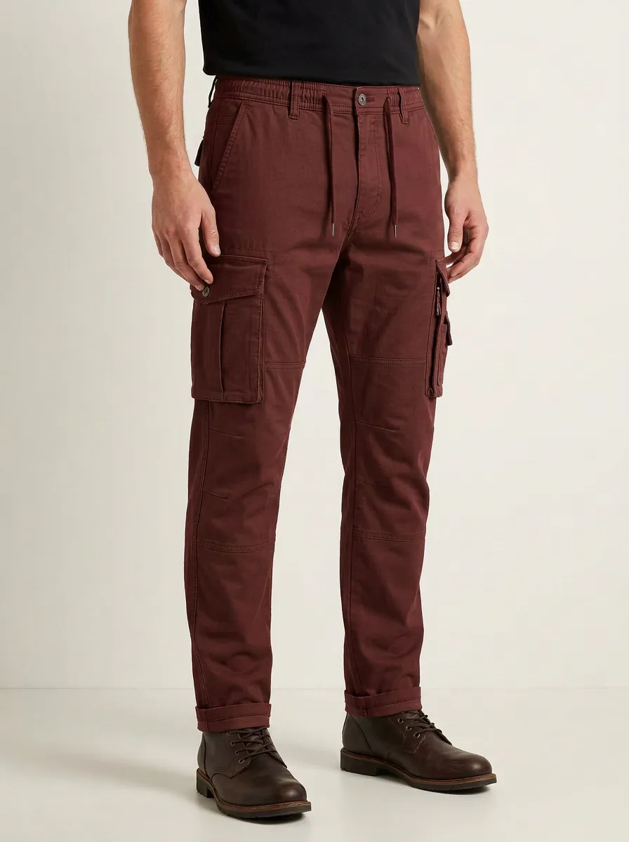 Men's Olive Green Tactical Multi-Pocket Cargo Pants
