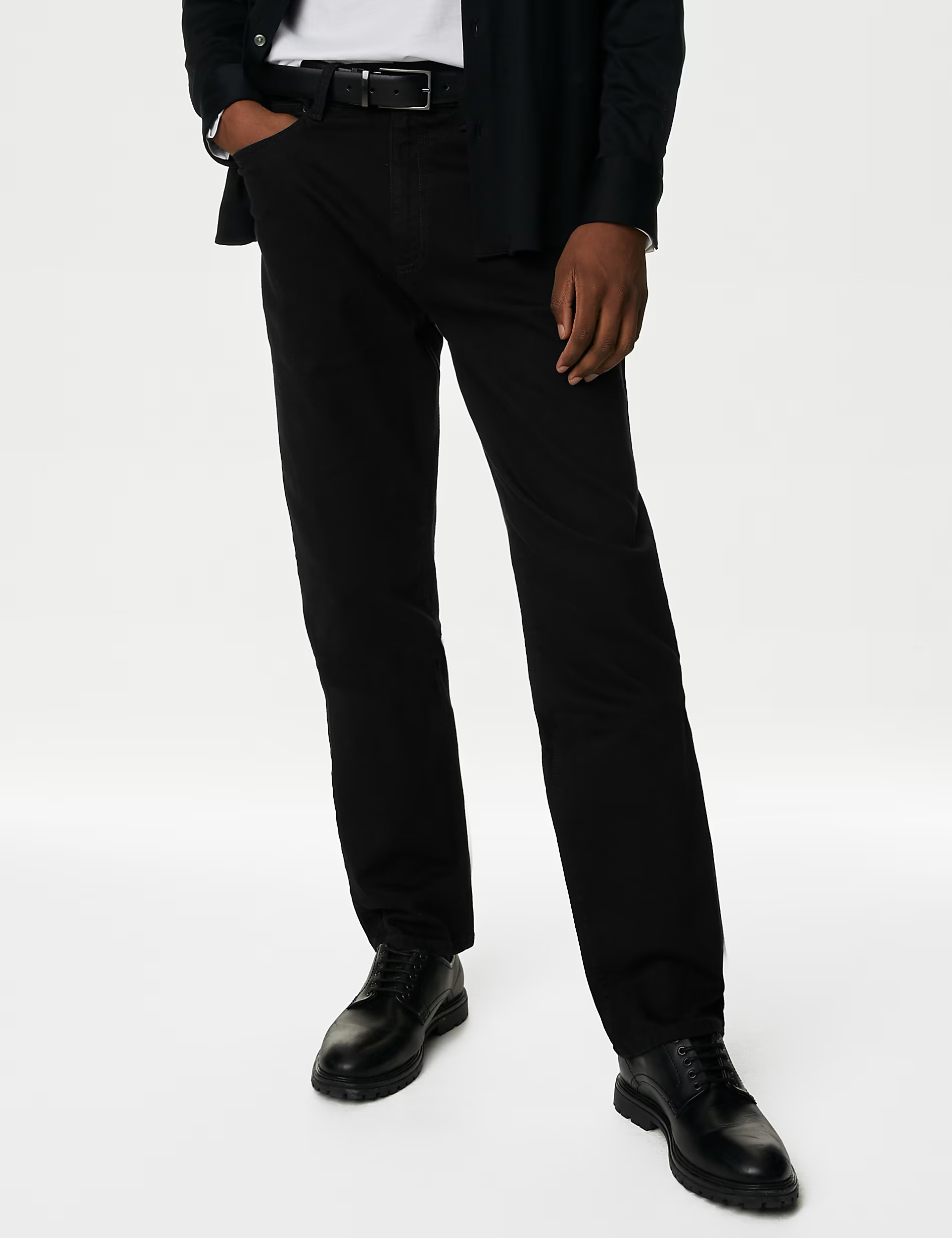 Men's Black Loose Fit Stretch Casual Jeans