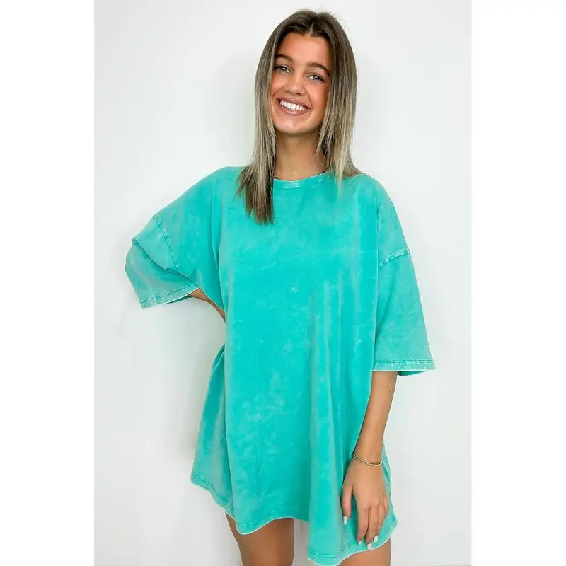 6PACK-Mineral Wash Oversized Top - BACK IN STOCK