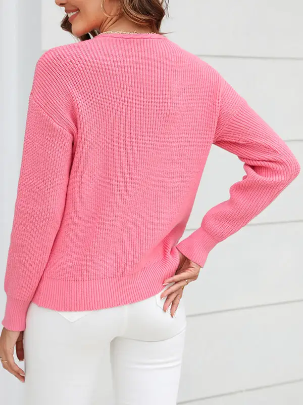 Polished Women's V-Neck Relaxed Sweater