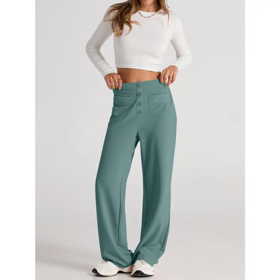 Chic High Waist Wide Leg Pants