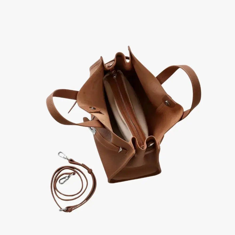 Open Top Soft Grain Shoulder Bag