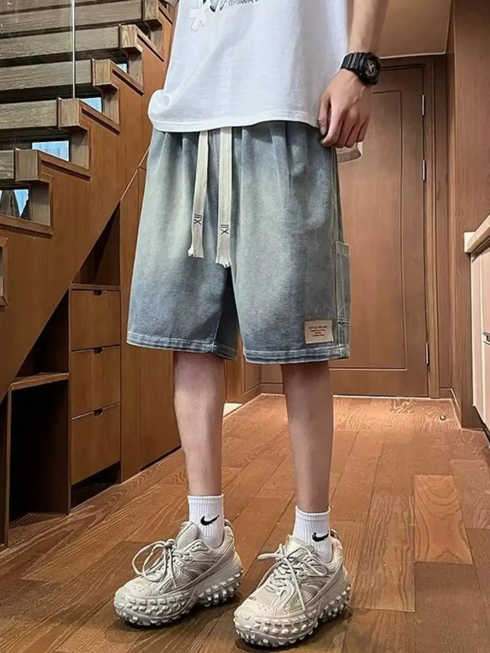 Men's Full Size Vintage Wash Loose Fit Denim