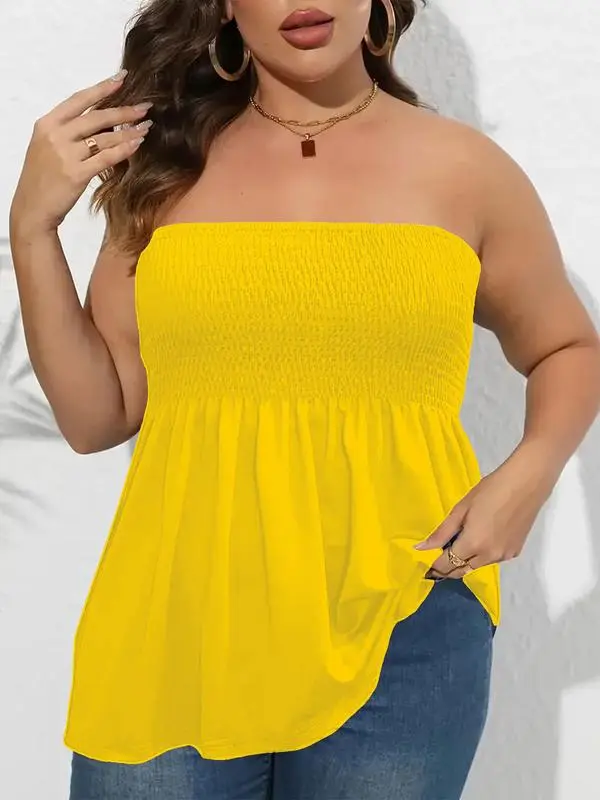 5PACK-Plus Size Tube Top For Ulder Tops Sexy Summer