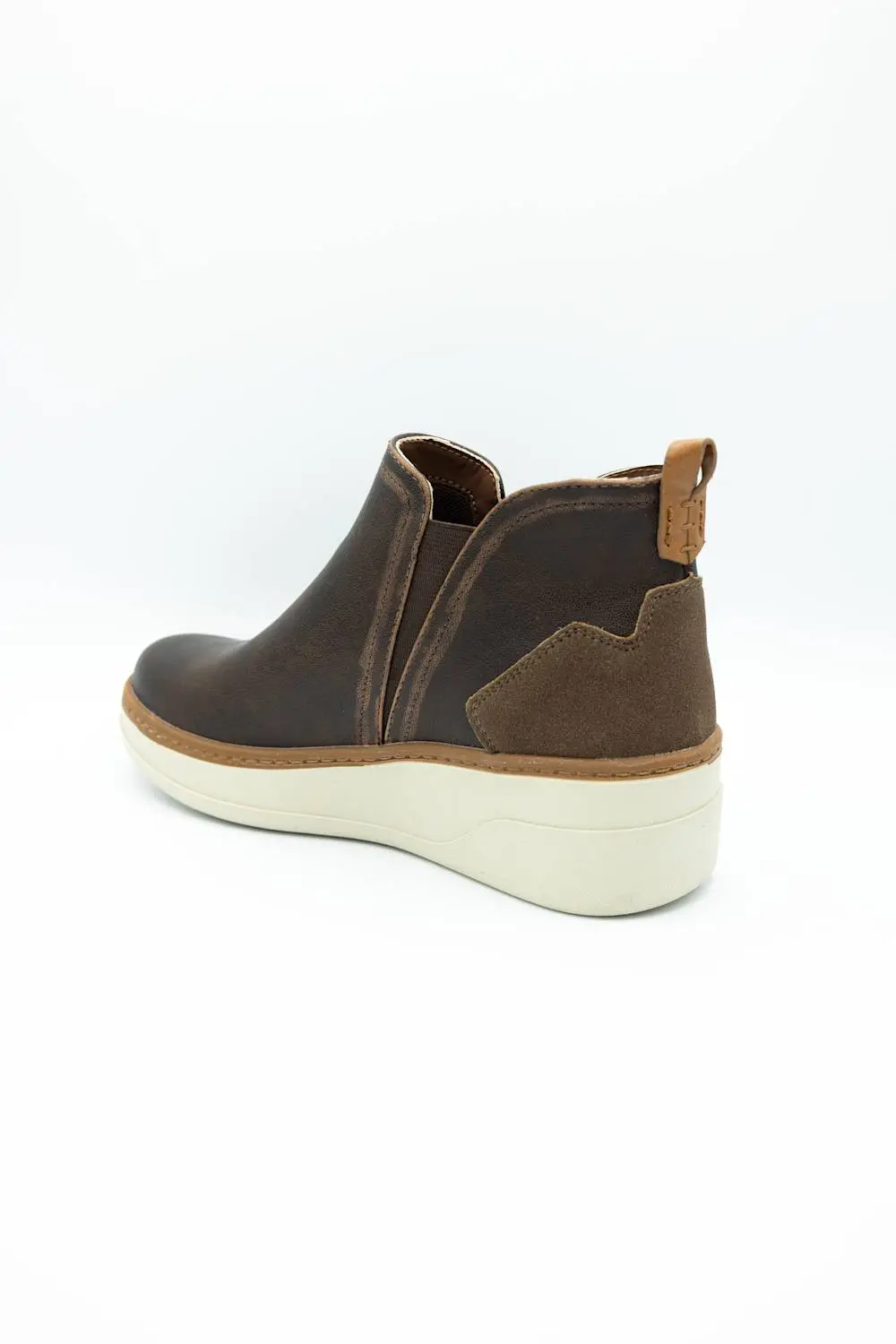 Wedge Suede Faux Leather Platform Bootie