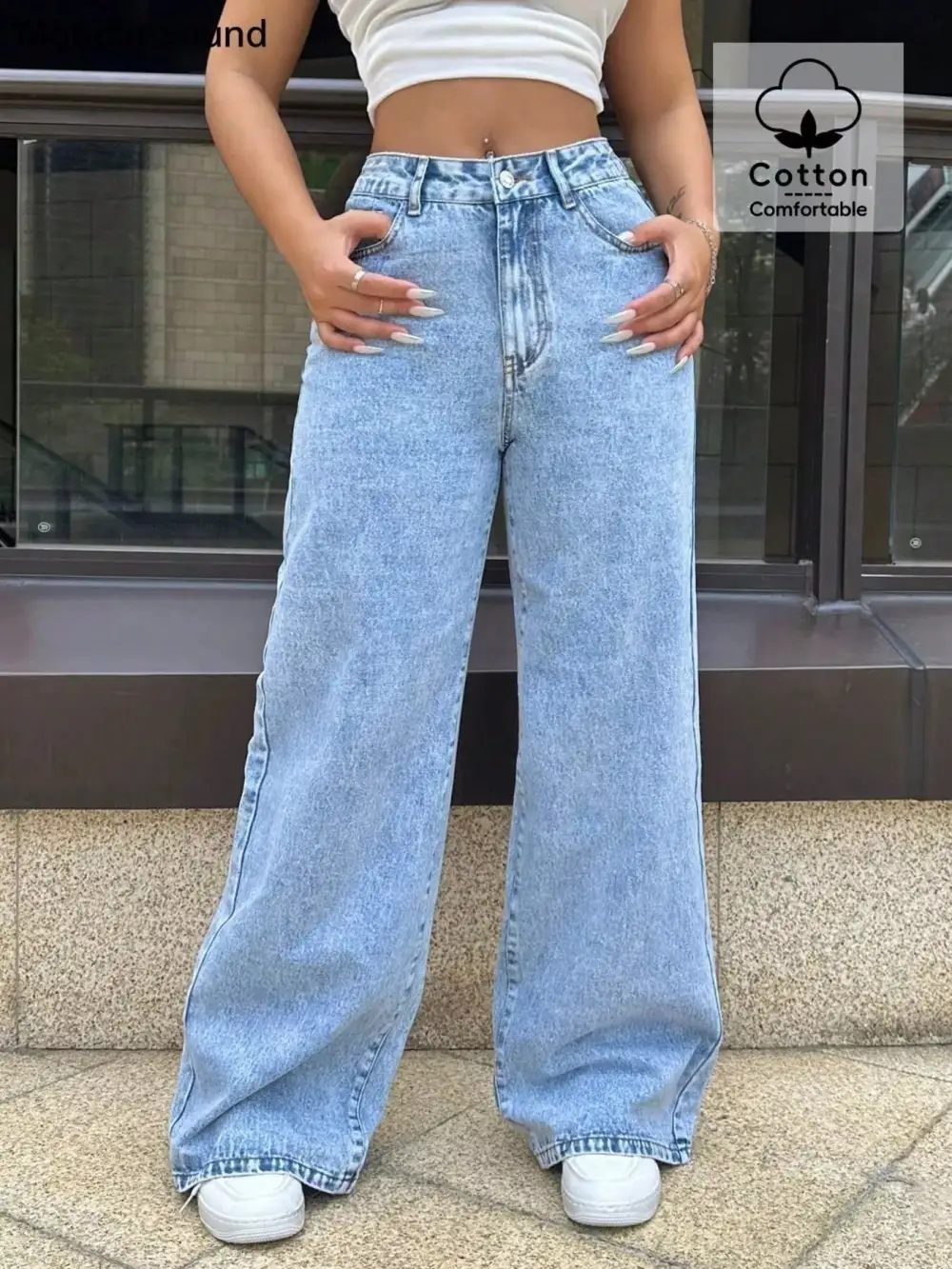 Button Front Open Denim Jeans