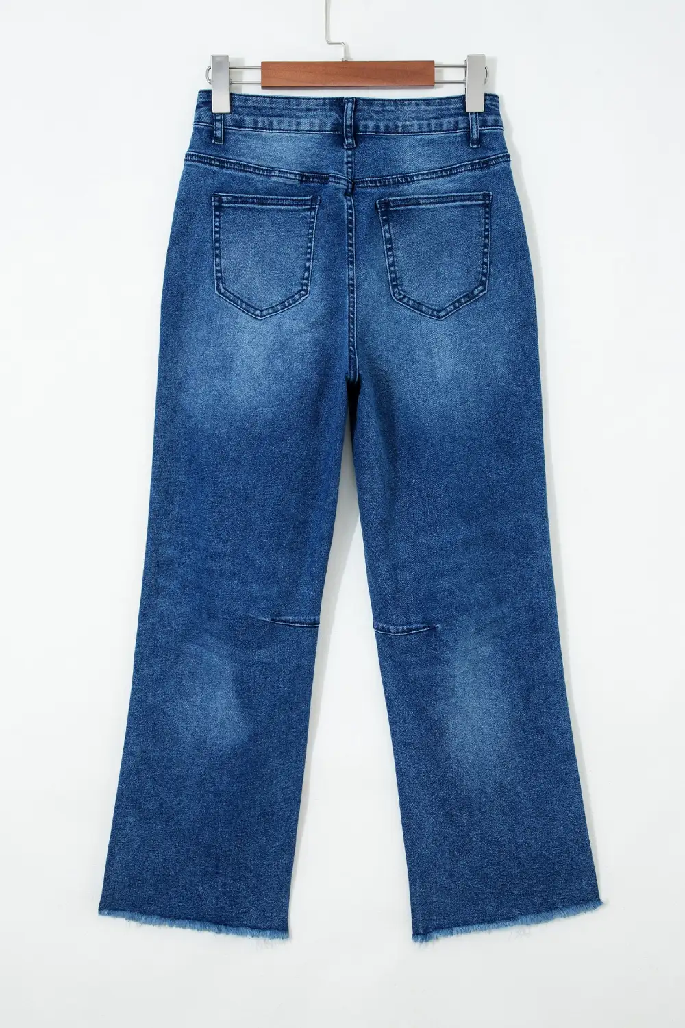 Frayed Cropped Straight Jeans