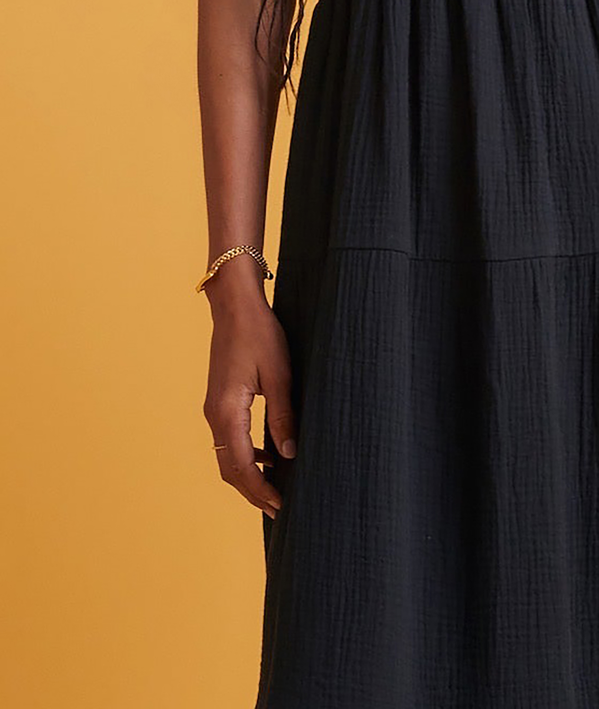 Black Strappy Smocked Maxi Dress