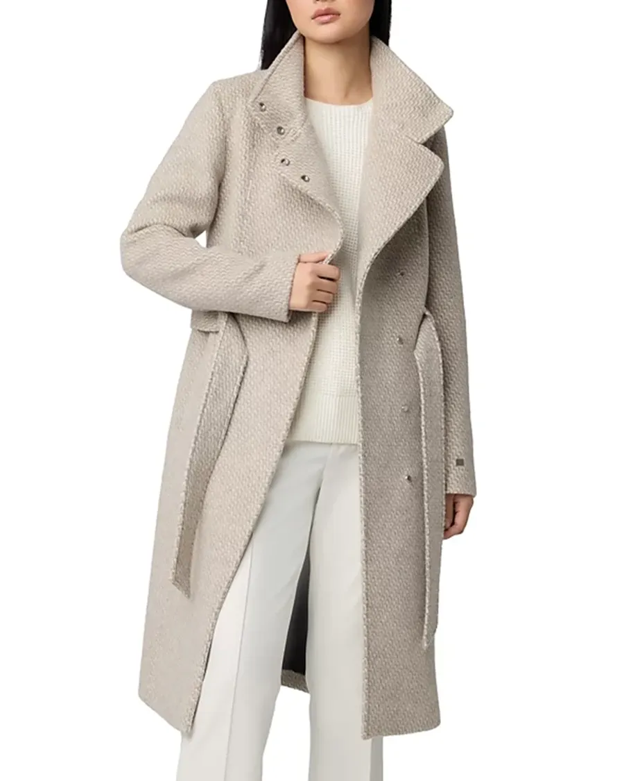 Long Sleeves Collar Belted Coat