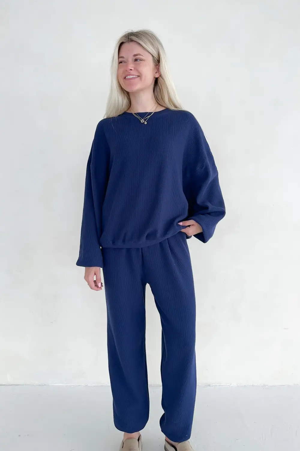 Modern Waffle Knit Sweatshirt